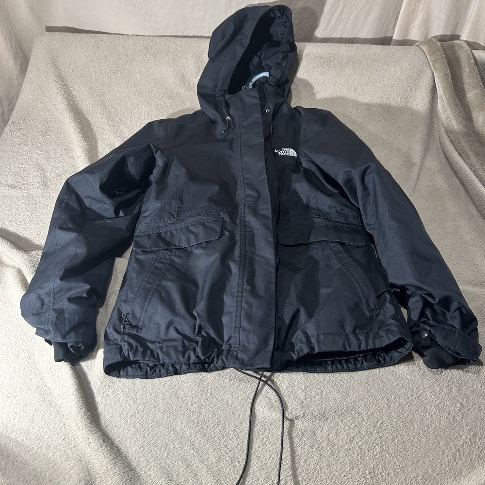 The North Face DryVent Hooded Rain Jacket Womens Small Black Waterproof Shell